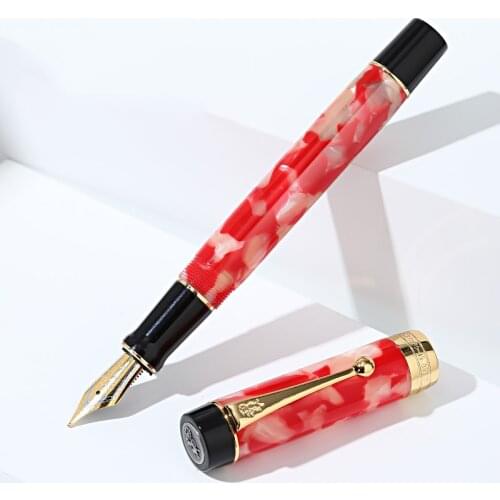 Jinhao Century 100 Fountain Pen 18KGP Medium Tip Acrylic Ink Pens for Writing Business Gift Stationery School Office Supplies