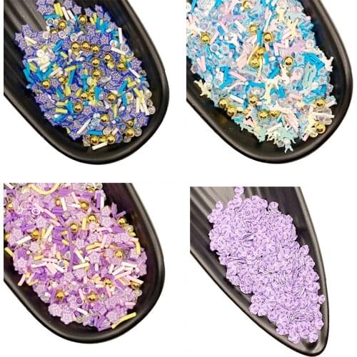 100g Assorted Rhinestone Polymer Clay Sprinkles for Crafts Making Rainbow Star Slice DIY Slime Filler Material Nail Art Decor