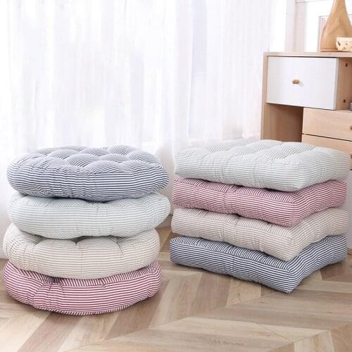 Striped Seat Cushion Round Floor Pillows Square Chair Pad Cushions for Indoor/Outdoor Yoga Hanging Swing Window Pads TJ3638