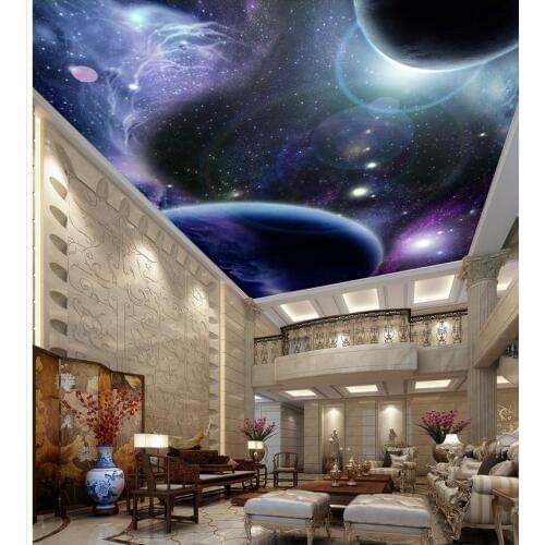 Custom photo wallpaper Large 3D Stereo romantic world ceilings Landscape wallpaper murals ceiling
