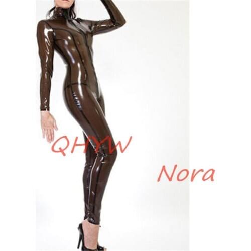 Sexy Natural Latex Woman Full Body Catsuit Women Jumpsuits with Back Zippers(NO SOCKS)