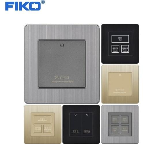 FIKO 86 type light touch key switch one, two, three, four on strong current and weak current aluminum magnesium alloy switch