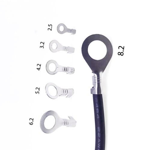 120 pieces/batch splicing cold-pressed car speaker male terminal tin-plated Cosse Electric Sertir O type2.5/3.2/4.2/5.2/6.2/8.2