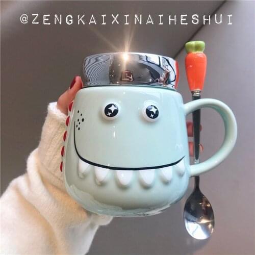 Coffee Milk Tea Glass Water Cup Cartoon Creative Sute Style Mugs Lovely Design Sublimation Tumbler Birthday Couple Gift