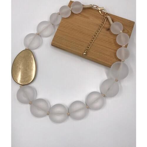 Kara&Kale Boho Fashion Jewelry Gothic Collar Necklace Wax Cord Frost Resin&CCB Beads Earthy Collares Necklace Women Accessories