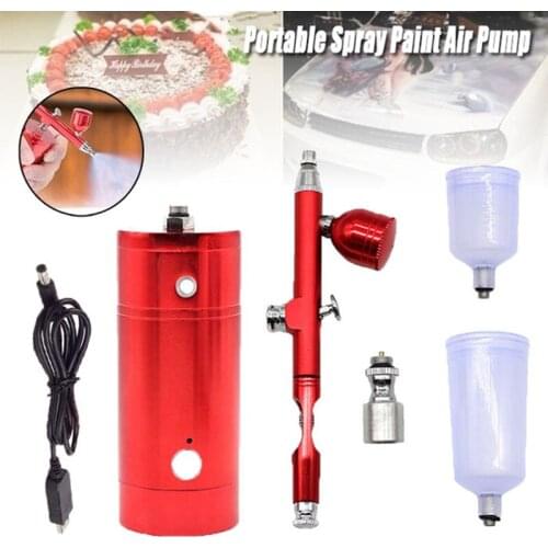0.3mm Airbrush Spray Gun Portable USB Charging Straight Model Color Wall Painted DIY Paint Pump For Nail Art Face Paint Cake