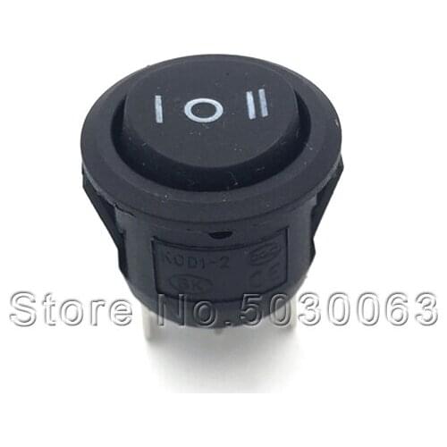 10pcs/lot Round switch button 2 pin/3 pin 2 gear red/black rocker switch KCD1-105 small power switch 20mm