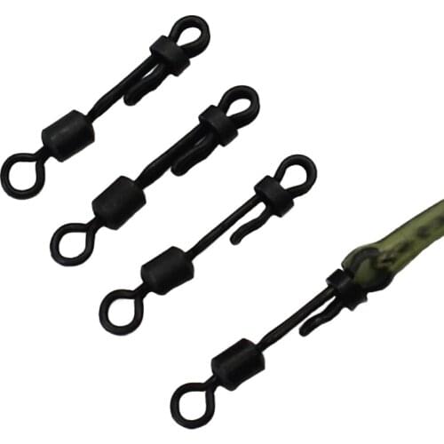 10PCS Carp Fishing Accessories Clam Lock Quick Change Swivels with 8 word Rolling Ring Connector for Carp Rig Tackle Accessories