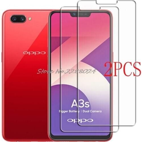 2PCS FOR OPPO A3s Tempered Glass Protective on OPPO A12e AX5 Realme 1 C1 Screen Protector Glass Film Cover