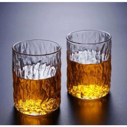 2Pcs Creative Japanese Wine Glass Heat Resistant Transparent Crystal Beer Whiskey Brandy Cup Kitchen Bar Drinking Glasses TeaCup