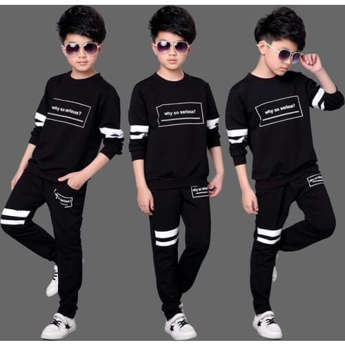 2020 Spring Fall Childrens Clothing Sets Boys Tracksuit Clothes New Big Kids Sports Suit Long-Sleeve T-shirt + Pants 2 Pcs X104