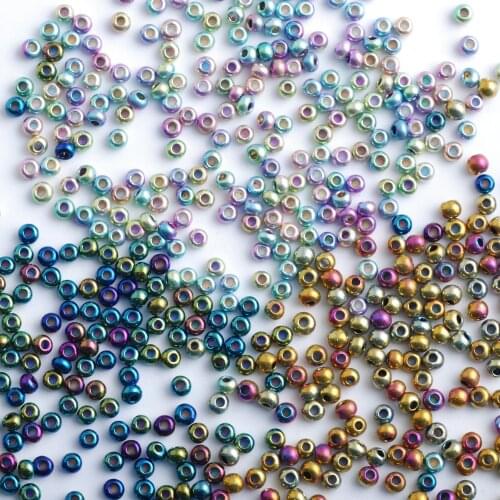 3000Pcs/lot 2mm Plating Color Charm Czech Glass Seed Beads DIY Jewelry Clothing Design Excipient Spacer Beads