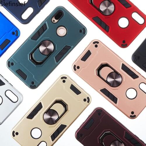 For Huawei P Smart Z Y5 2018 Y6 Y7 Y9 Prime 2019 Nova 5I 5T 6 SE Luxury Armor Finger Ring Honor 8A 8S 9X V30 Pro 20 Phone Case