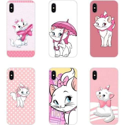 For Huawei G7 G8 P7 P8 P9 P10 P20 P30 Lite Mini Pro P Smart Plus 2017 2018 2019 Pink marie aristocats Printing cartoon TPU Cover