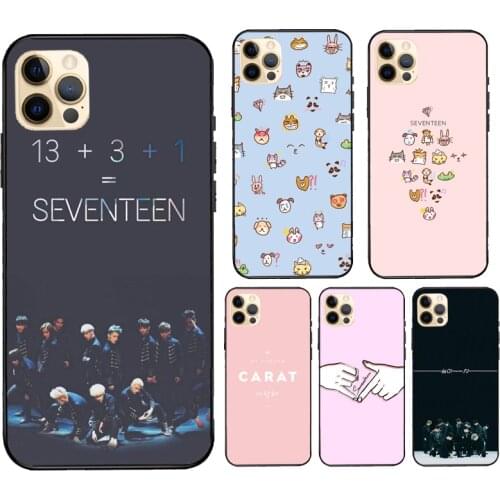 Cartoon Seventeen KPOP Band Case For iPhone 7 8 Plus 6S X XR XS Max SE 2020 Fundas For iPhone 11 12 Pro Max mini