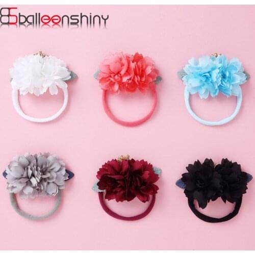 Balleenshiny 2pcs Childrens Headwear Solid Color Mesh Baby Headband Elastic Nylon Rope Baby Hairband Kids Hair Accessories
