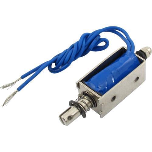 MR-0530B DC 24V 600mA 0.04kg 0.4N Holding Force PushType Open Frame Linear Solenoid Electromagnet 10mm Stroke