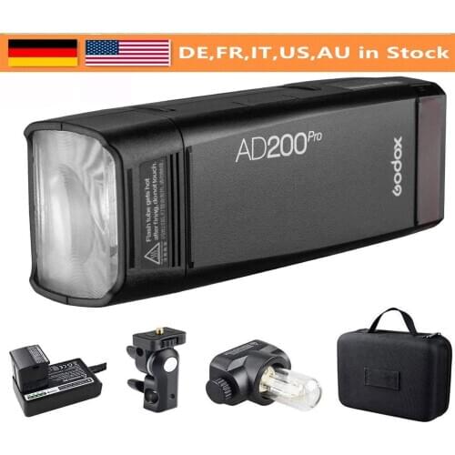 Godox AD200Pro TTL 1/8000 HSS with Built-in 2.4G Wireless X System Outdoor Flash Light with 2900mAh Lithimu Battery