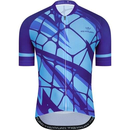 KEYIYUAN Summer Retro Cycling Jersey Bike Road Mountain Bicycle Sweat Shirt Tops Mallots Ciclismo Hombre Fiets Kleding Mannen
