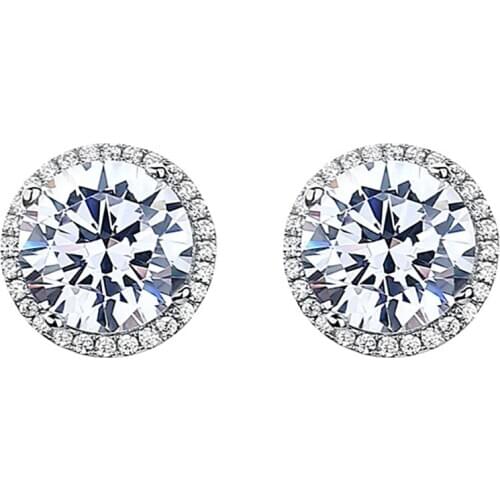 Classical 925 Sterling Silver Round Cut Lab Diamond Created Moissanite Gemstone Earrings/Necklace/Ring Wedding Fine Jewelry Set