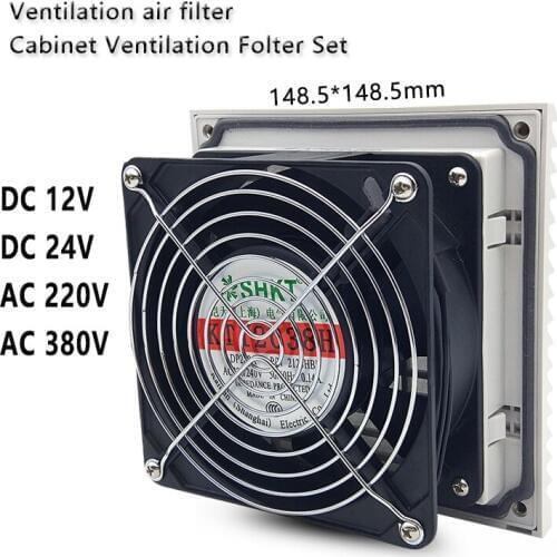Double Ball Bearing Fan Ventilation Filter Set Grille Louvers Blower Exhaust Ventilation System Fan Filter With Fan