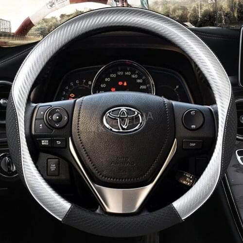 Leather Car Styling Steering Wheel Cover for Toyota Corolla Avensis Yaris Rav4 Hilux Auris 2013 2014 2015 Auto accessories