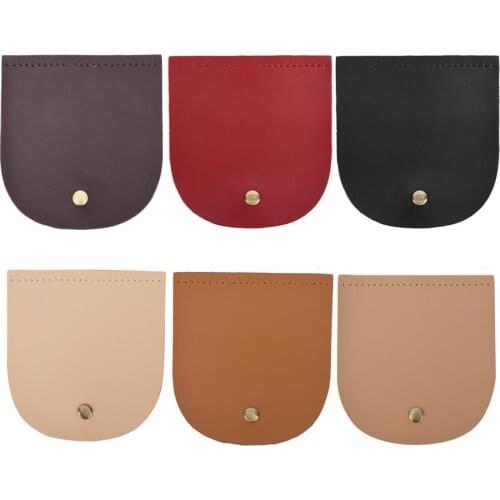12.6x13.7cm Bag Flip Cover Split Leather Magnetic Buckle DIY Hand-Made Handbag Parts with Bronze Accessories