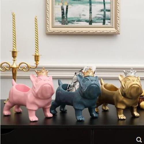 Nordic creative bulldog decoration, home key, living room desktop storage box decorations