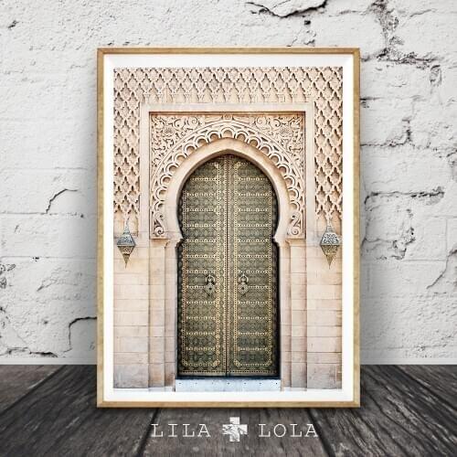 Moroccan Portal Gray Wooden Door Home Decoration Wall Art Canvas Painting Posters and Prints Wall Pictures for Living Room