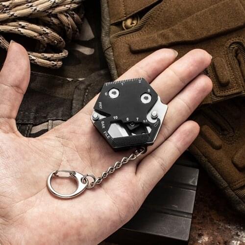 Multifunctional Hexagon Coin Outdoor EDC Tool Hexagon Folding Coin Knife Keychain Screwdriver Pocket Fold Mini coltello Gear Pee