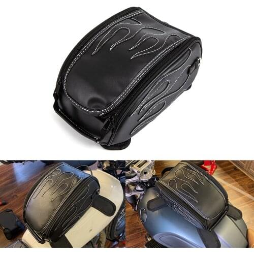 Motorcycle Waterproof Oil Fuel Tank Bags Magnetic Travel Tool Bag PU Leather for Honda CMX300 500 Yamaha Sportster XL 883/1200