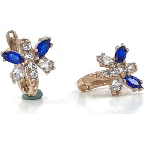 New Gold Model Navy Blue Dragonfly Silver Baby Child Ear Tags