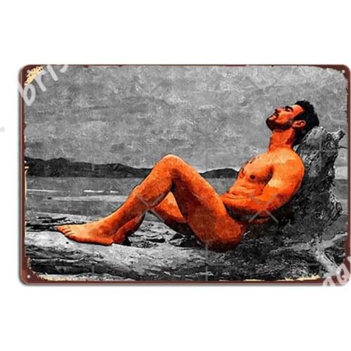 Reclined Nude Drifter Metal Signs Painting Décor Funny Wall pub Club Bar Tin sign Posters