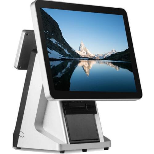 PC wholesale price capacitive touch screen pos terminal with VFD 58mm printer TFT For retail supermarket cash register