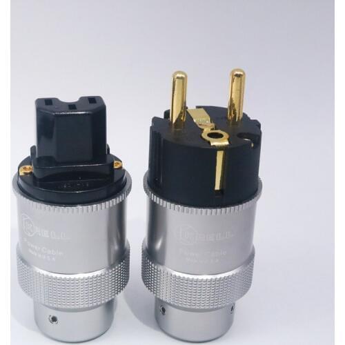 Krell Gold Plated Hi-End EU Power Plug IEC Audio Connector HiFi AC Power Cord Plugs For Audiophile DIY Mains Cable