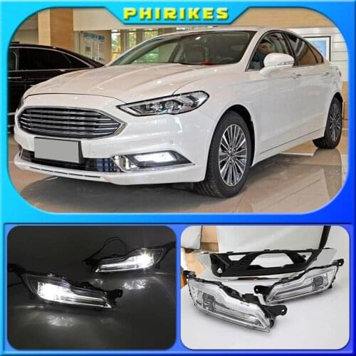 1set for Ford Fusion Mondeo 2018 LED DRL Fog lamp Daytime Running Light Daylight Waterproof Styling light Driving