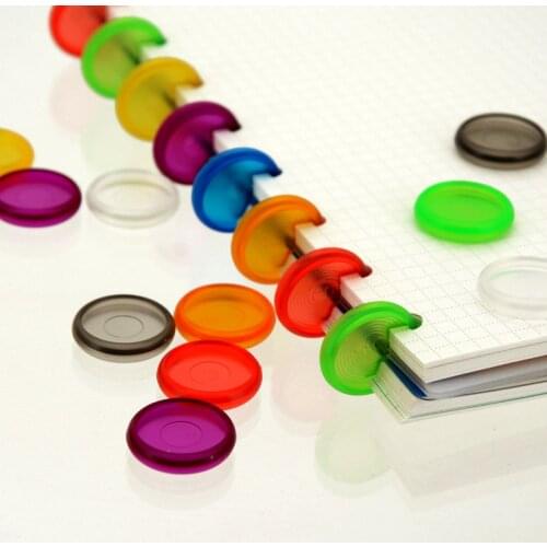 Fromthenon 18/24/28mm Color Clear Mushroom Hole Notebook Disk Ring Disc-bound Binder Rings Scrapbooking Planner Accessories