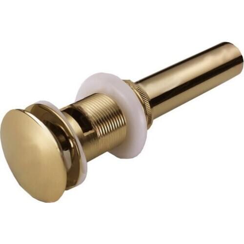 Luxury Gold Color Brass Large Round Cap Pop UP Bathroom Sink Drain With Overflow asd013