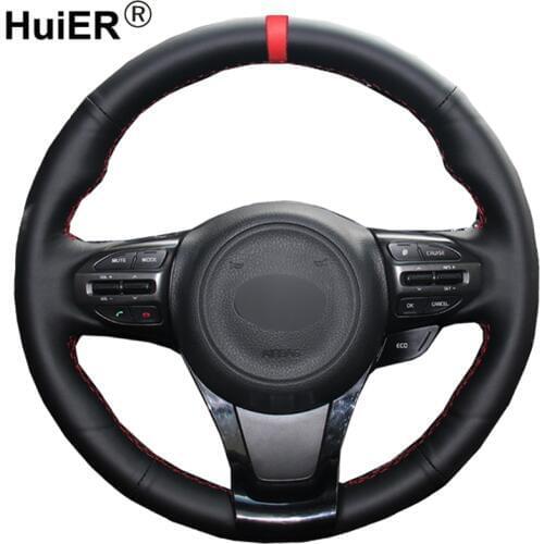 Hand Sewing Car Steering Wheel Cover Volant Funda Volante For Kia Sorento 2015 2016 2017 2018 Sedona 2015 2016 2017 2018 2019
