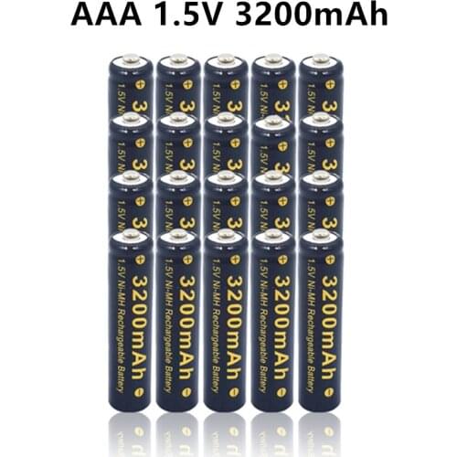 2021 New 1.5V AAA rechargeable battery 3200mah AAA 1.5V New Alkaline Rechargeable batery for led light toy mp3 Free shipping