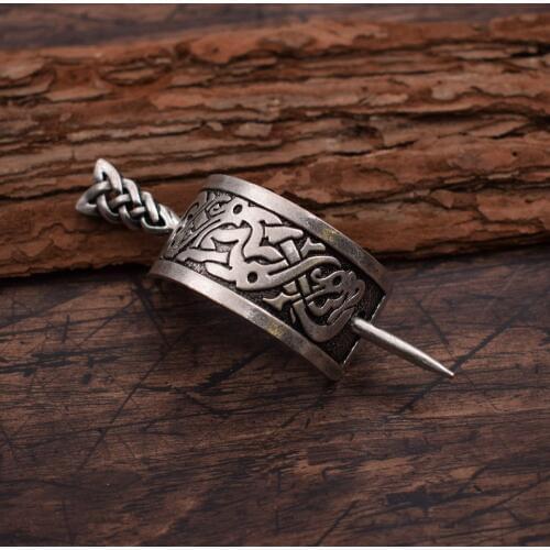Norse Viking Celtic Jelling Style Double Dragon Hairpin Hair Accessory Women Jewelry