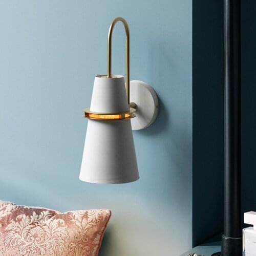 Modern Wall Lamp Led Mirror Indoor Lighting Fixture Sconce Trumpet Living Room Bedroom Dining Nordic Home Interior Decor Light