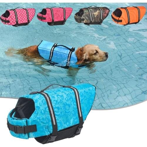 Safety Dog Life Jacket Summer Printed Pet Dog Life Vest Swimming Wear Safety Clothes Outdoor Puppy Big Dog Clothing Vest XXS-XXL