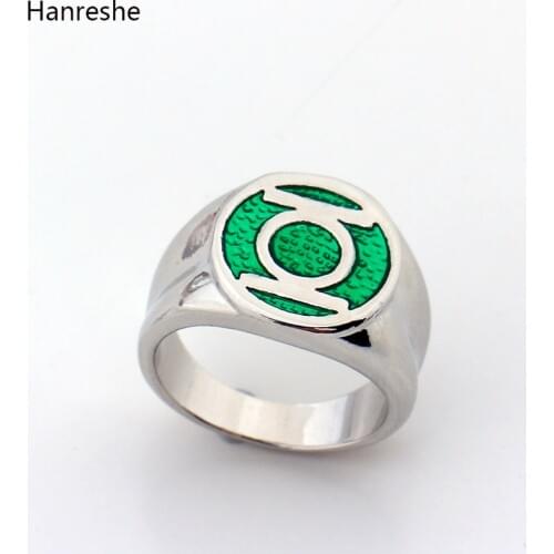 Dc Comics Super Hero Ring Green Lantern Rings For Movie Trendy Jewelry Men And Women Wholesale Enamel Power Ring Men Gift