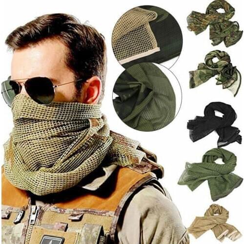 Tactical Military KeffIyeh Net Mesh Neck Scarf Mens Scrim Veil Shemagh Head Wrap face scarf bandana outfit