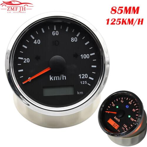 New Waterproof 85mm GPS Speedometer 120KM/H LED Speed Gauge For Motorcycle Car Truck Boat IP67 Mileage Adjustable 9-32V
