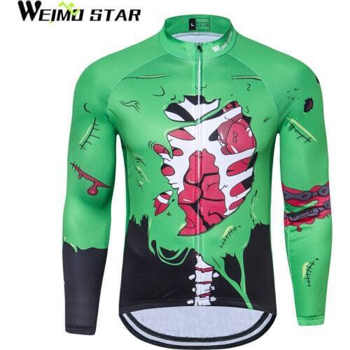 WEIMOSTAR Mens Maillot Cycling Jersey Long Sleeve Polyester Riding Ropa Ciclismo Bicycle Cycling Clothing Quick Dry Bike Wear