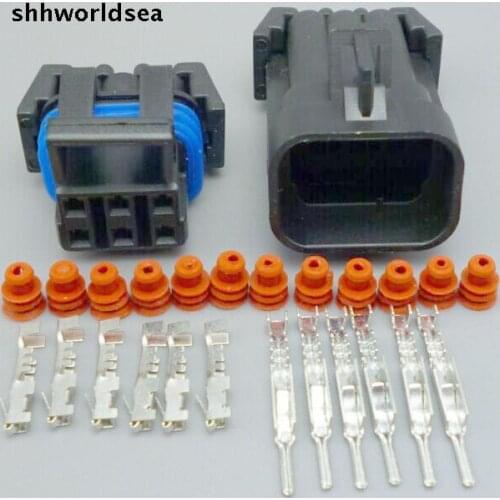 Worldgolden 5/30/100sets 6 Pin male&female Auto plug connector,Car waterproof Electrical connector 12124107 12052848
