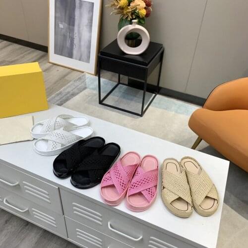 2021 fashion new womens casual sandals woven breathable mesh slippers out trend tourism beach shoes anti slip flat shoes