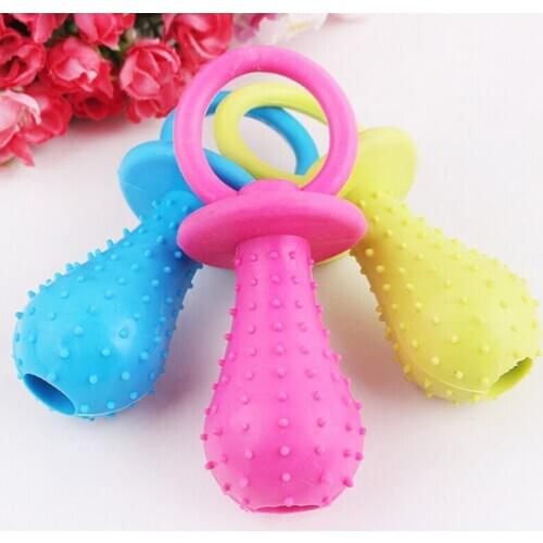2021 NEW Training Play Molar Chew Toy Rubber Pacifier Style Small Pet Cat Dog Kitten Puppy Chew Training Pacifier